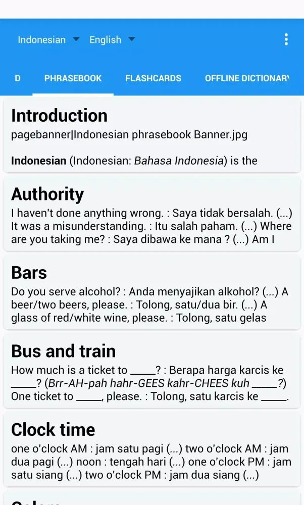 Ảnh chụp màn hình của Talking Indonesian Translator/Dictionary