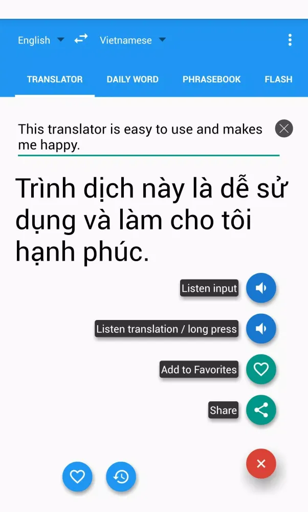 Talking Vietnamese Translator/Dictionary سکرین شاٹس