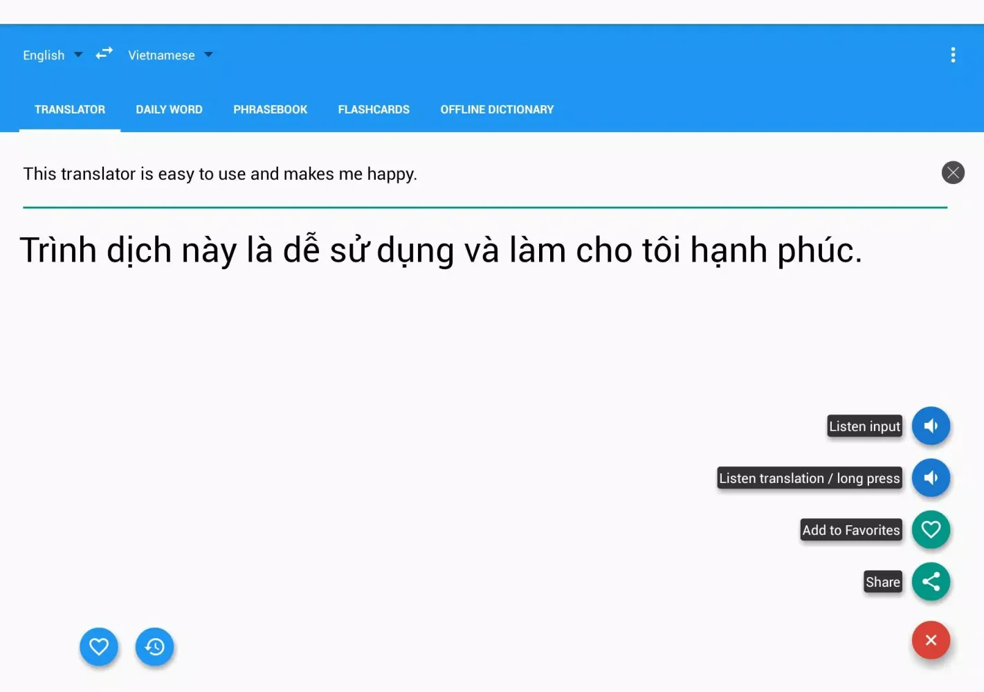 Talking Vietnamese Translator/Dictionary سکرین شاٹس