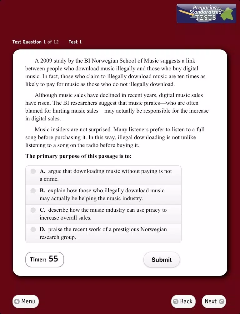 Screenshot di Preparing for Standardized Tests, Reading Lite iPad 