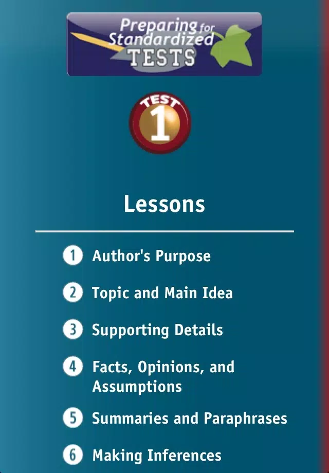 Screenshot di Preparing for Standardized Tests, Reading Lite