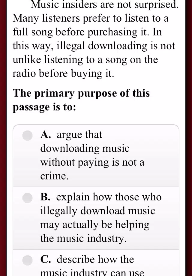 Screenshot di Preparing for Standardized Tests, Reading Lite