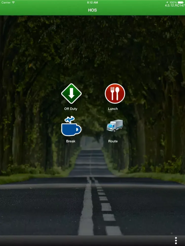 Ảnh chụp màn hình của GreenMile Driver iPad 