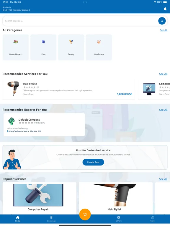 ภาพหน้าจอของ Abayiribi - Hire Professionals iPad 