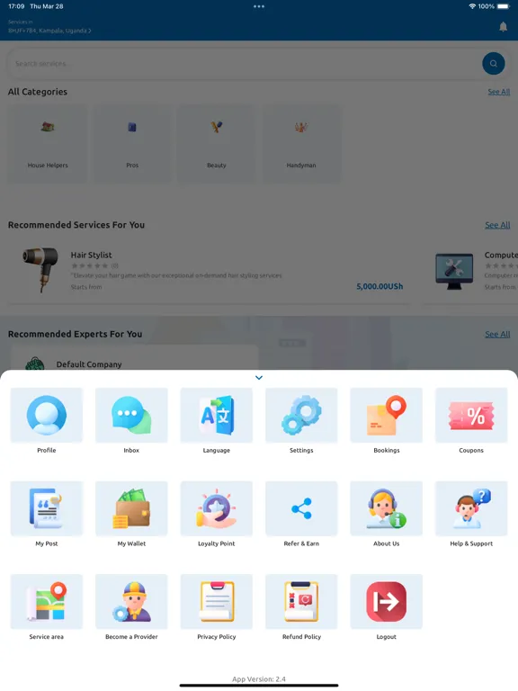 ภาพหน้าจอของ Abayiribi - Hire Professionals iPad 