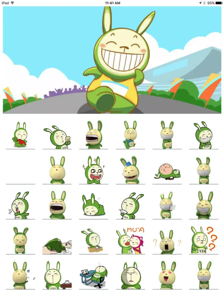 Screenshot di GreenRabbitmoji iPad 