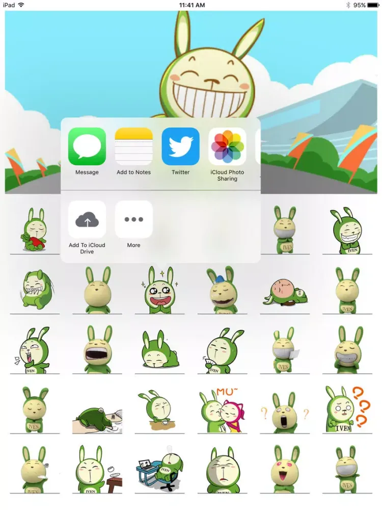 Screenshot di GreenRabbitmoji iPad 