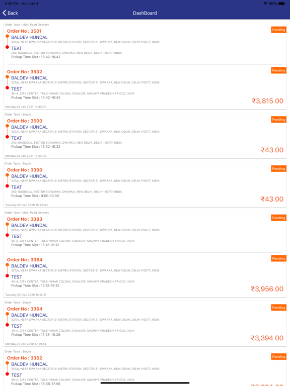 Go4delivery-Same Day Delivery iPad 應用截圖
