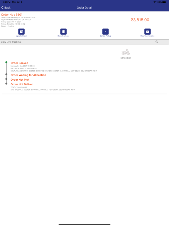 Go4delivery-Same Day Delivery iPad 應用截圖