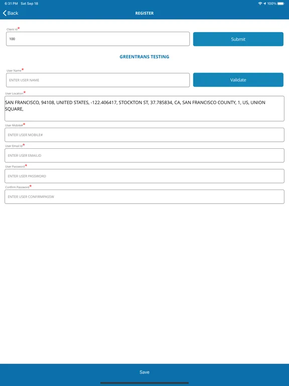 GreenTransERP iPad  سکرین شاٹس