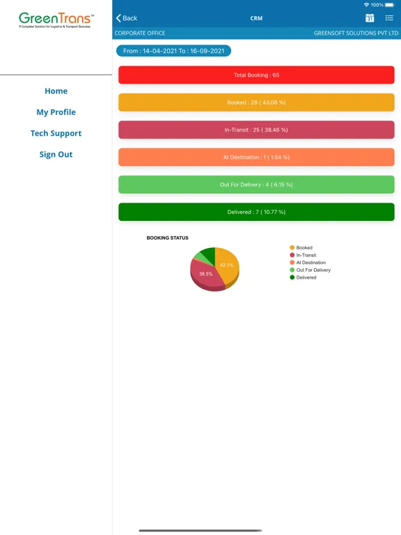 GreenTransERP iPad  سکرین شاٹس