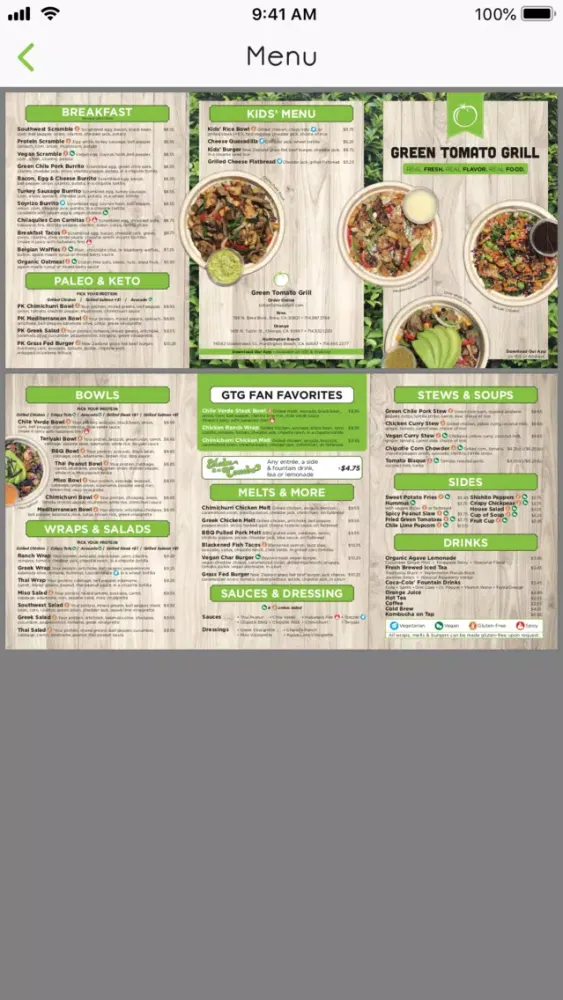 Captures d'écran de Green Tomato Grill