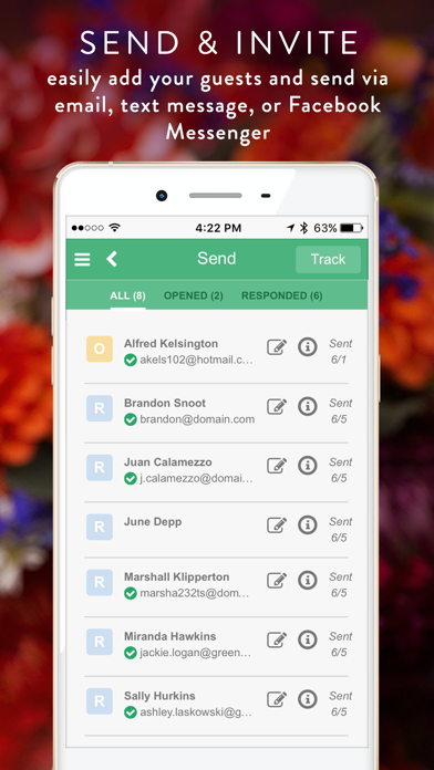 Capturas de pantalla de Greenvelope: Email/SMS Invites