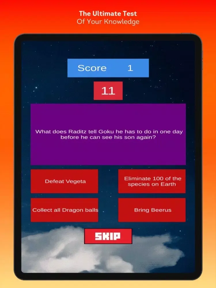 Capturas de tela do DBZ Trivia Challenge iPad 