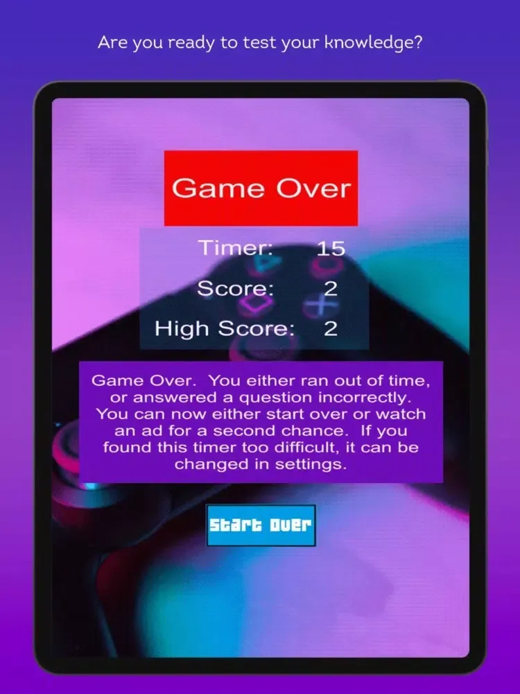 ภาพหน้าจอของ Gaming Trivia Challenge iPad 