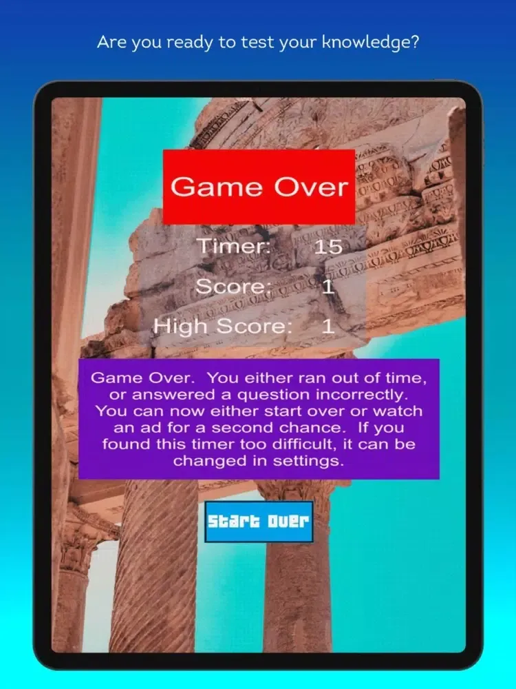 Capturas de pantalla de Greek Mythology Trivia Quiz iPad 