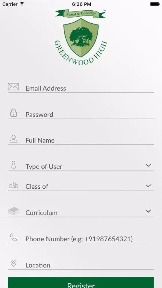 Zrzuty ekranu Greenwood High Alumni