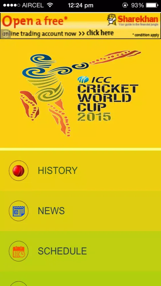 Cricket World Cup 2015 Schedule Screenshots