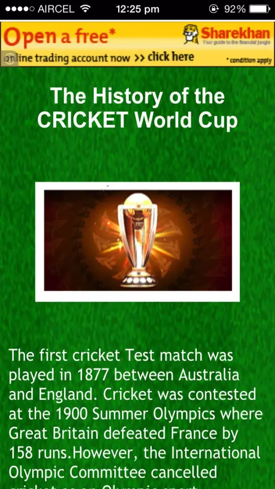 Cricket World Cup 2015 Schedule Screenshots