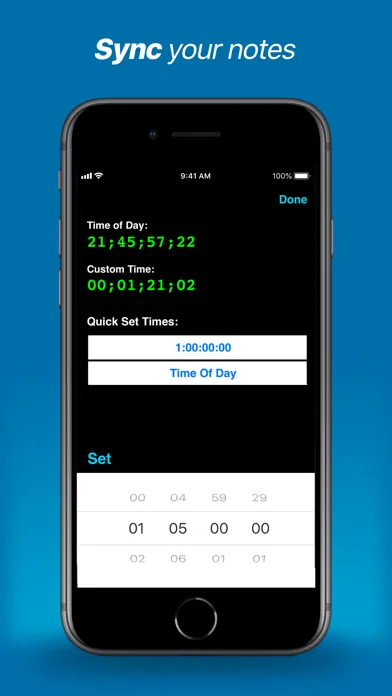 Timecode Logs Screenshots