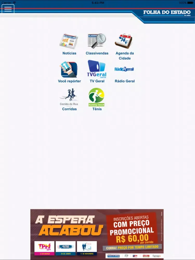 Capturas de pantalla de Folha do Estado iPad 