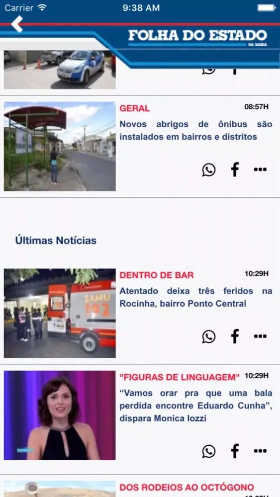 Capturas de pantalla de Folha do Estado