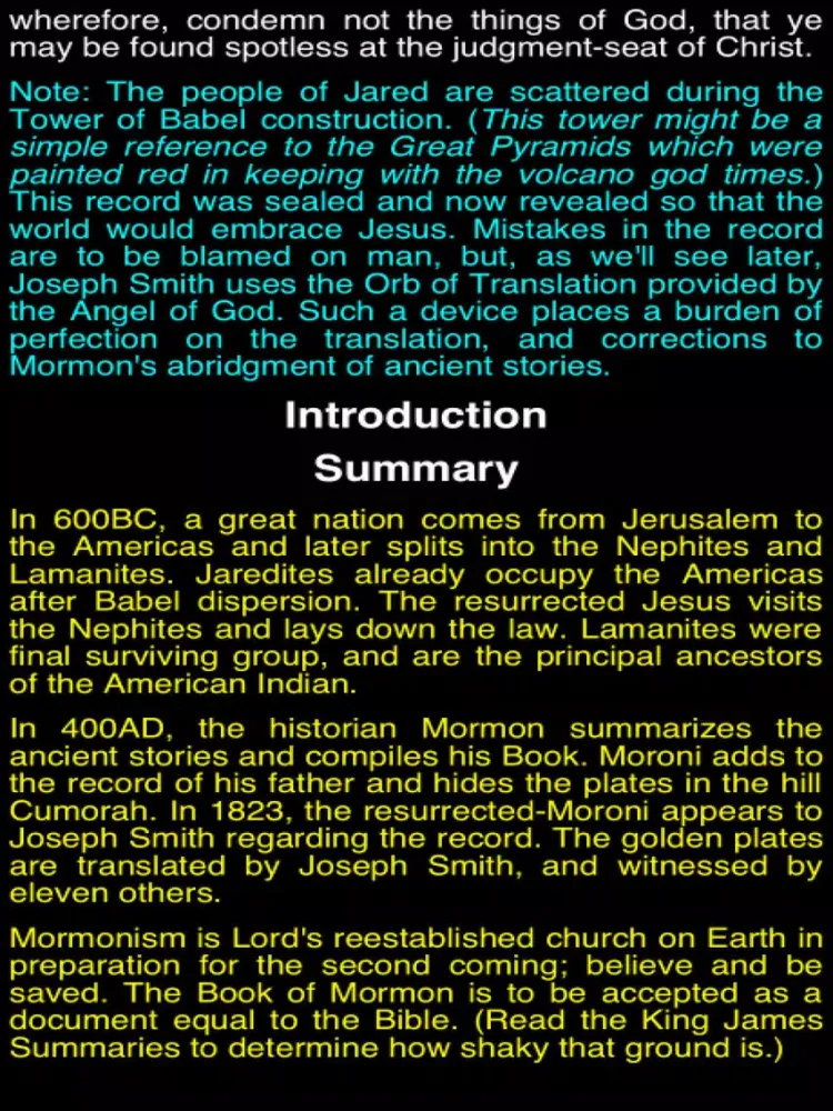Summary Book of Mormon (part I) iPad  Screenshots