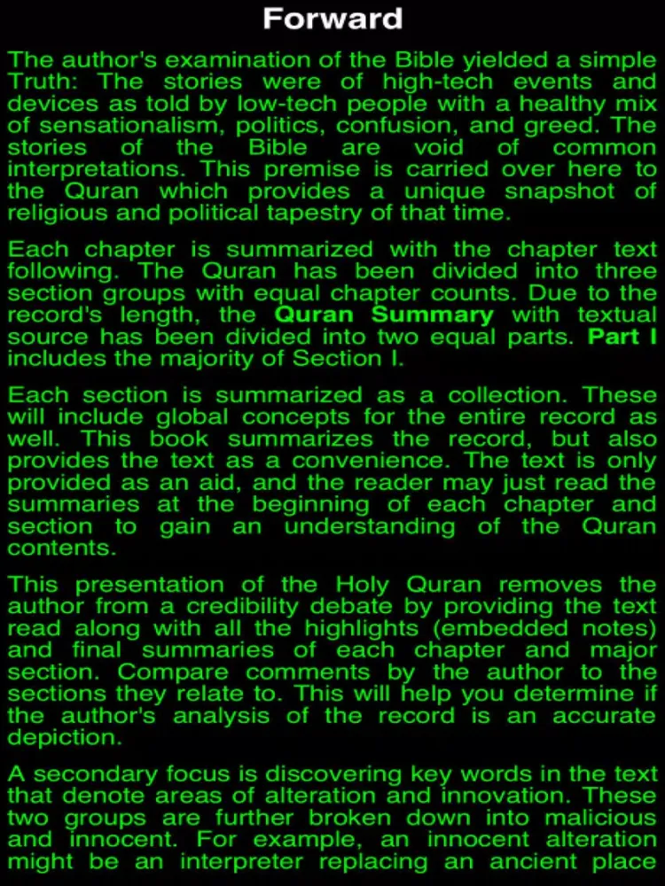 Summary Holy Quran (Part I) iPad 应用截图