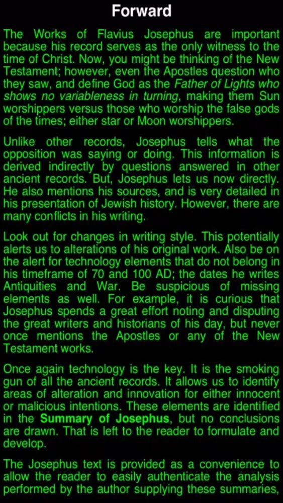 Zrzuty ekranu Summary Flavius Josephus (part 1)