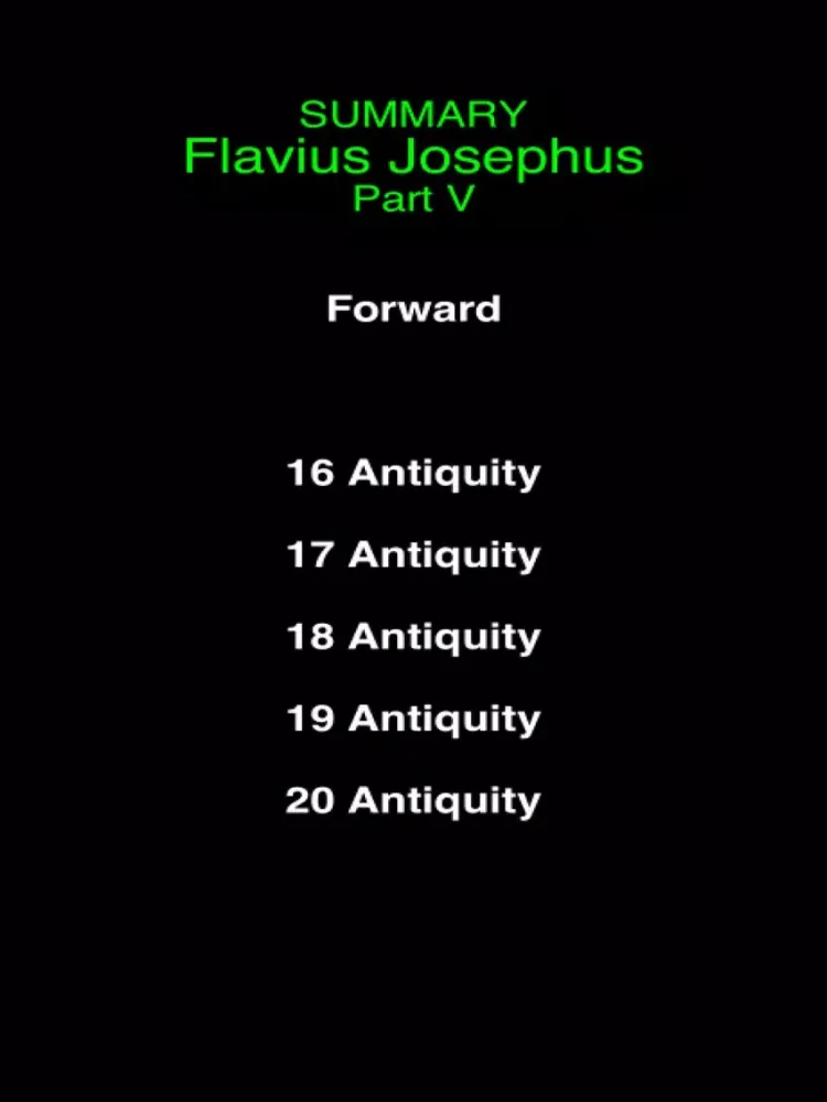 Summary Flavius Josephus (part 5) iPad  Screenshots