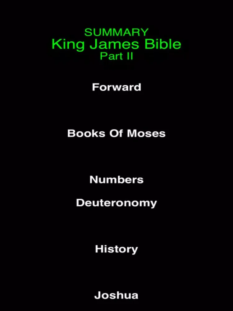 Summary King James Bible (part 2) iPad 应用截图