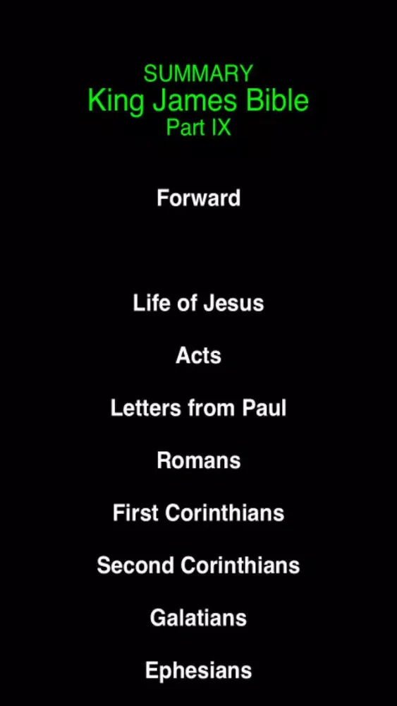 Capturas de tela do Summary King James Bible (part 9)