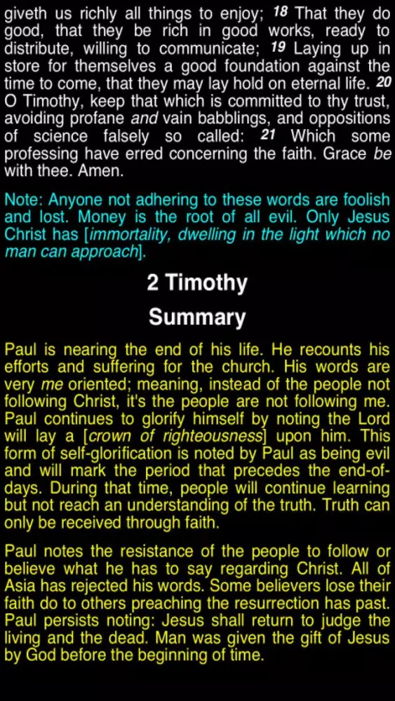 Capturas de tela do Summary King James Bible (part 9)