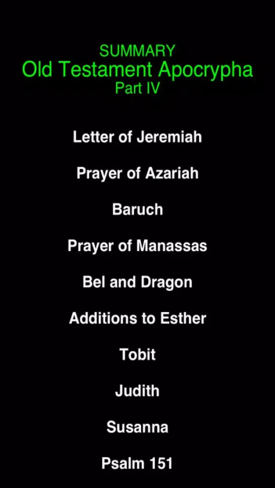 Captures d'écran de Summary Old Testament Apocrypha (Part 4)