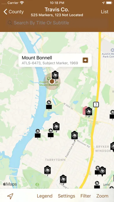 Texas Historical Marker Guide Screenshots