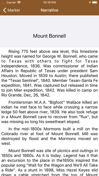 Texas Historical Marker Guide Screenshots