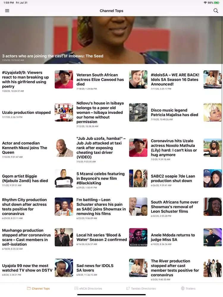 African Channels iPad  Ekran Görüntüleri