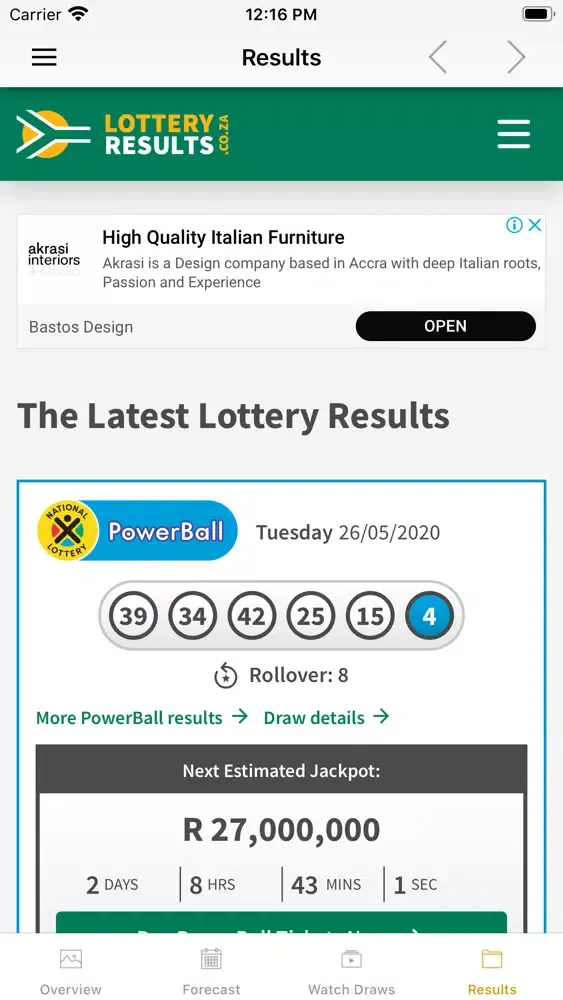 Capturas de tela do Sa Powerball Results &Forecast
