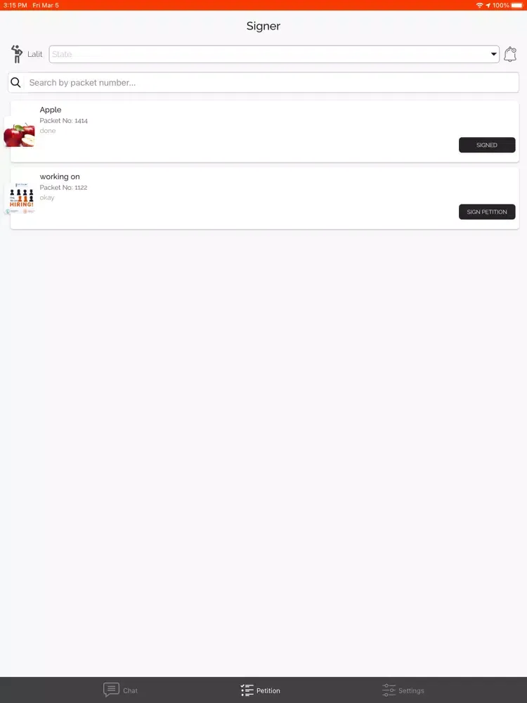 Ảnh chụp màn hình của TakeAction - Signer iPad 