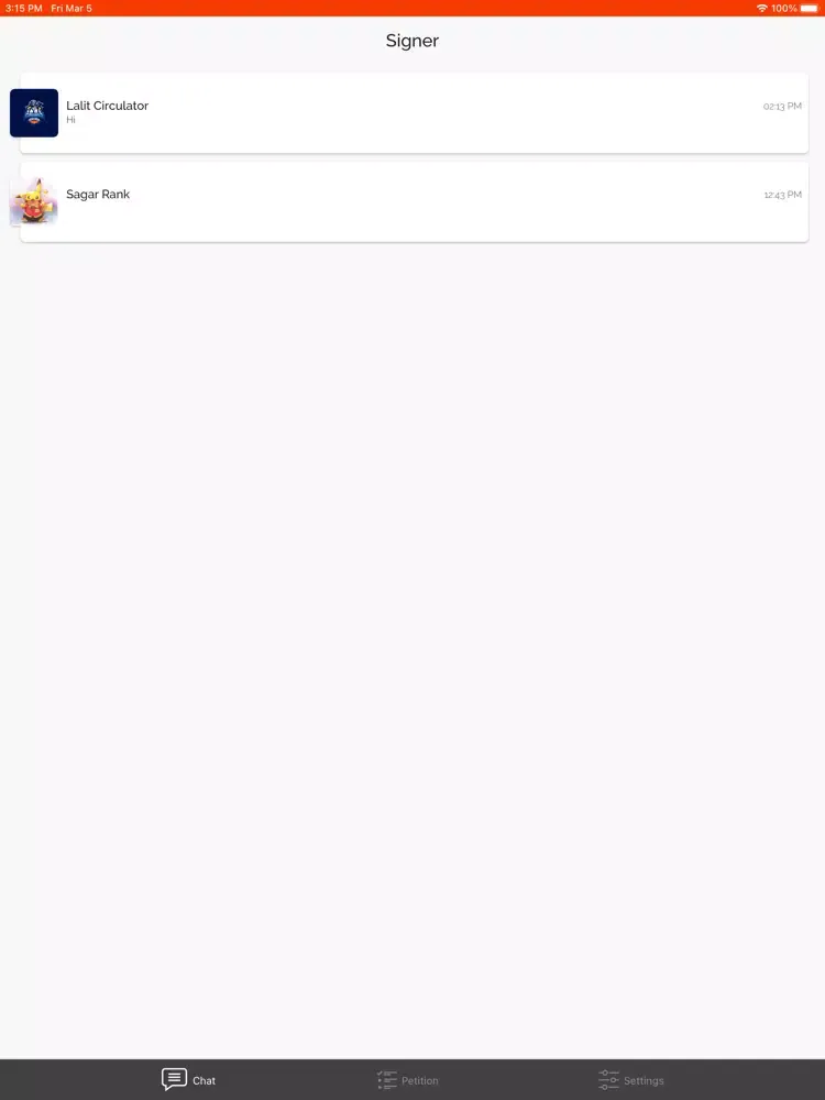 Ảnh chụp màn hình của TakeAction - Signer iPad 