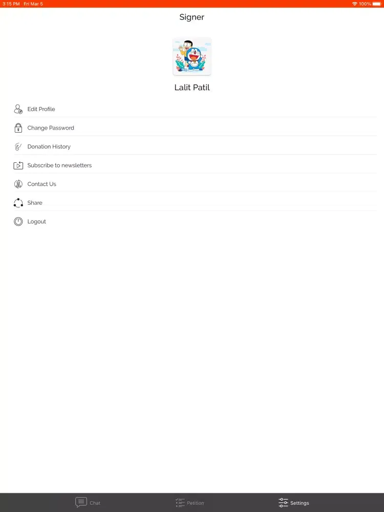 Ảnh chụp màn hình của TakeAction - Signer iPad 
