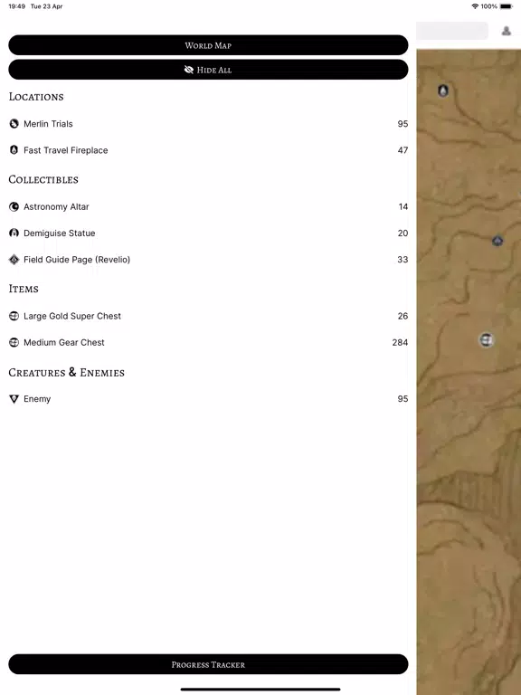 Screenshot di Maps, Tips for Hogwarts Legacy iPad 