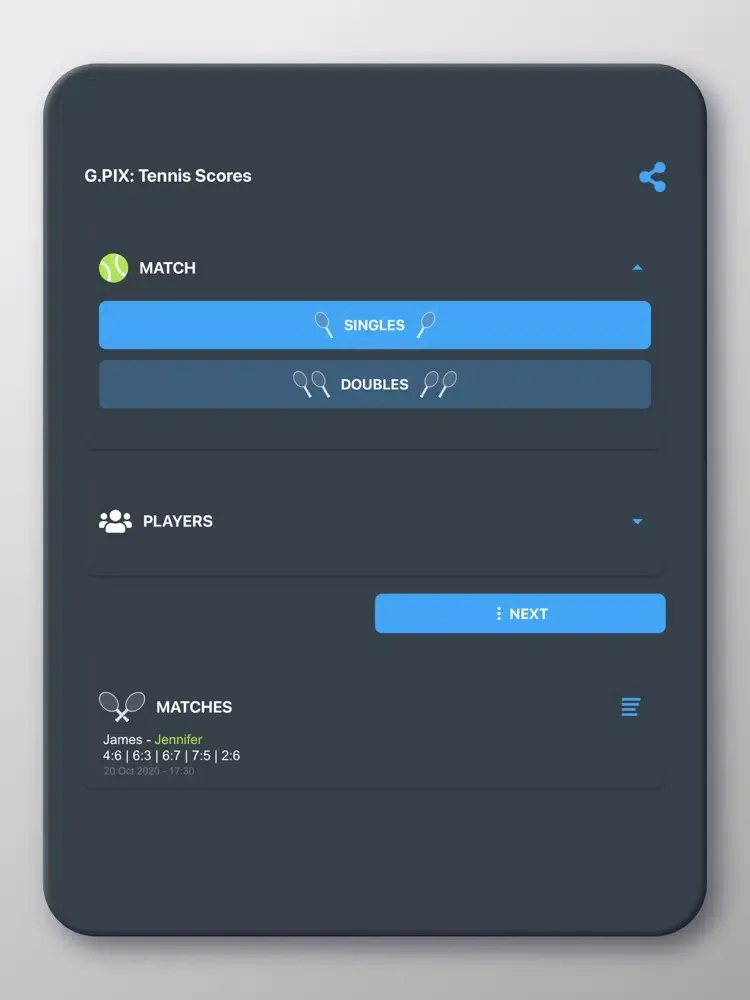 Скриншоты G.PIX: Tennis Scores iPad 