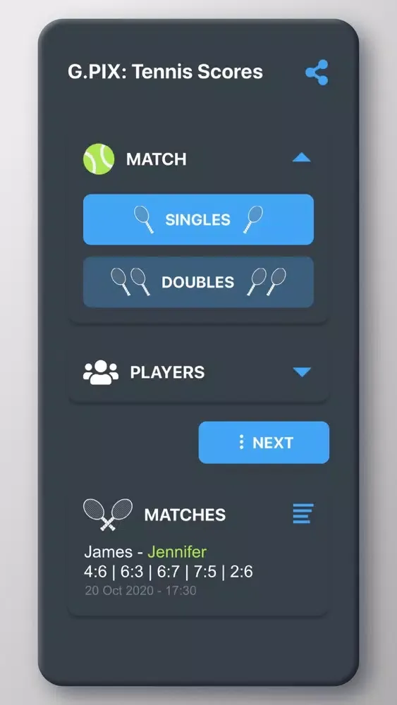 Скриншоты G.PIX: Tennis Scores