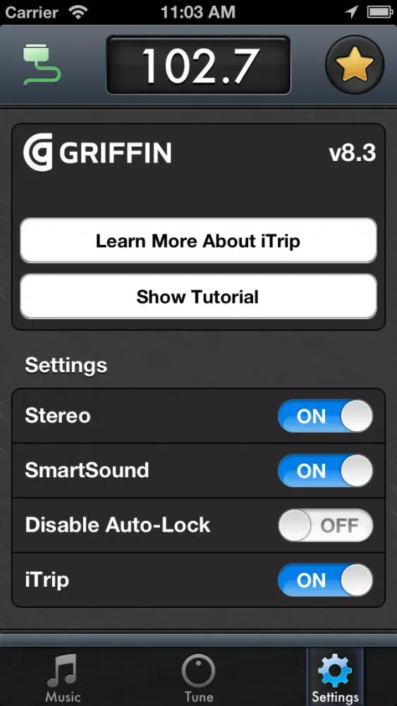 Screenshot di iTrip™ Controller