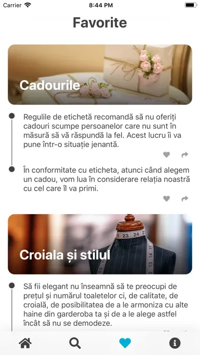 Capturas de tela do Etiket - Codul bunelor maniere