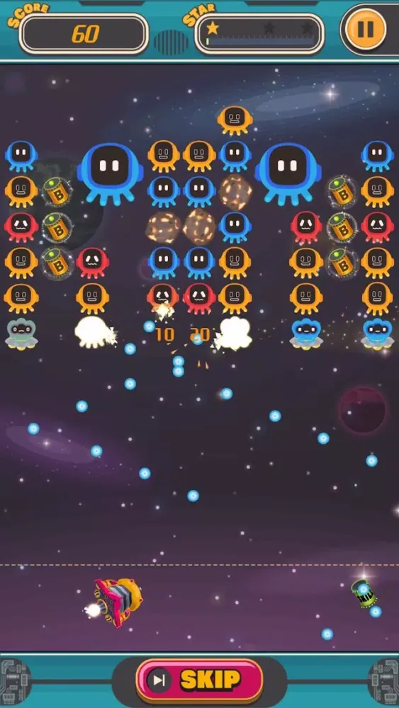 Capturas de tela do Space Brick Blast