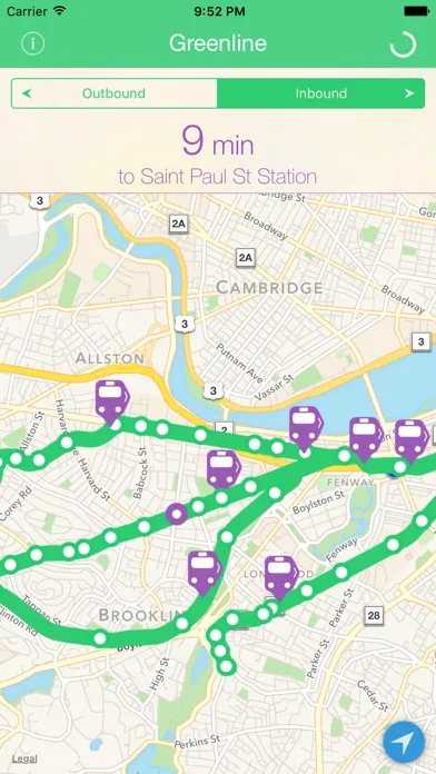 Greenline - MBTA Tracker سکرین شاٹس