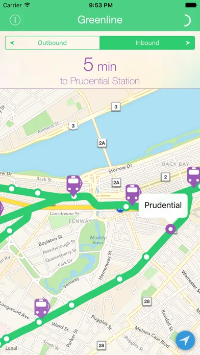 Greenline - MBTA Tracker سکرین شاٹس