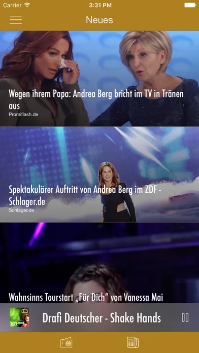 Capturas de tela do Schlager-Radio